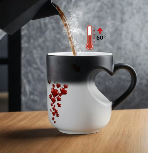 Taza con asa de corazón — Negro · 1 taza