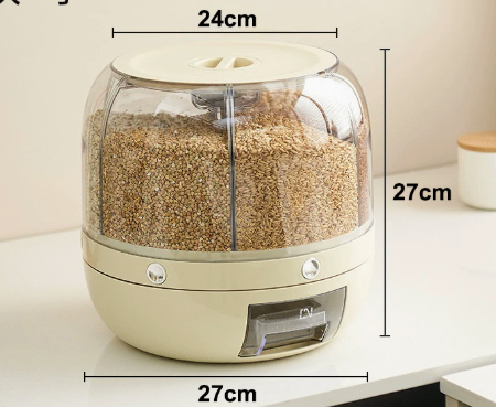 Dispensador giratorio para arroz y granos — Beige · 1 dispensador