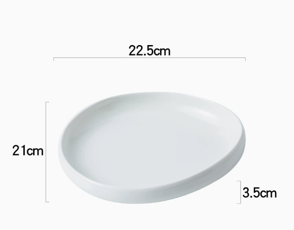 Plato de cerámica con borde irregular — Blanco · 1 plato